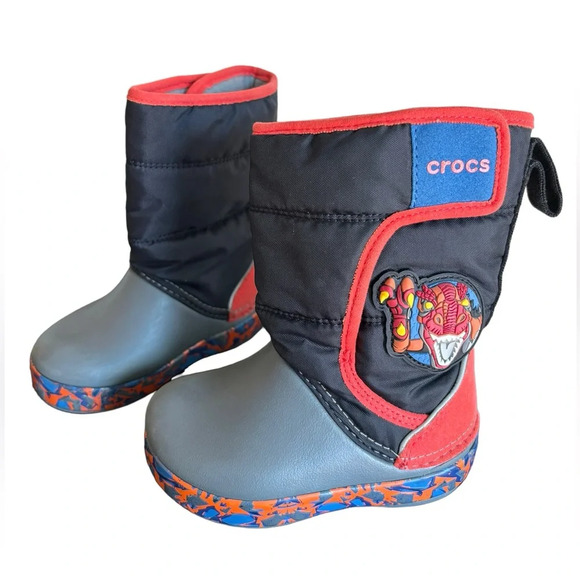 Crocs RoboSaur Rex Lodge Point Light Rain Boot Toddler Size 6 LIGHTS UP - Picture 3 of 16